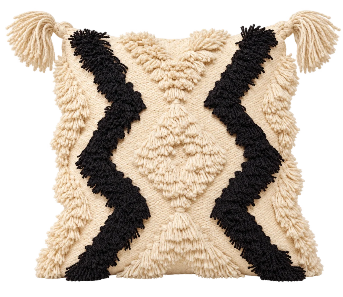 Handmade Modern Off White And Black Cushion