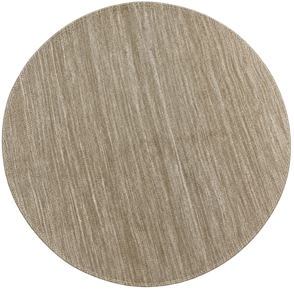 Handmade Modern Beige Rounded Kilim