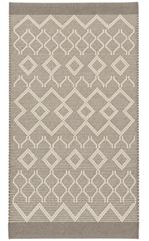 Handmade Modern Off White And Gray Kilim
