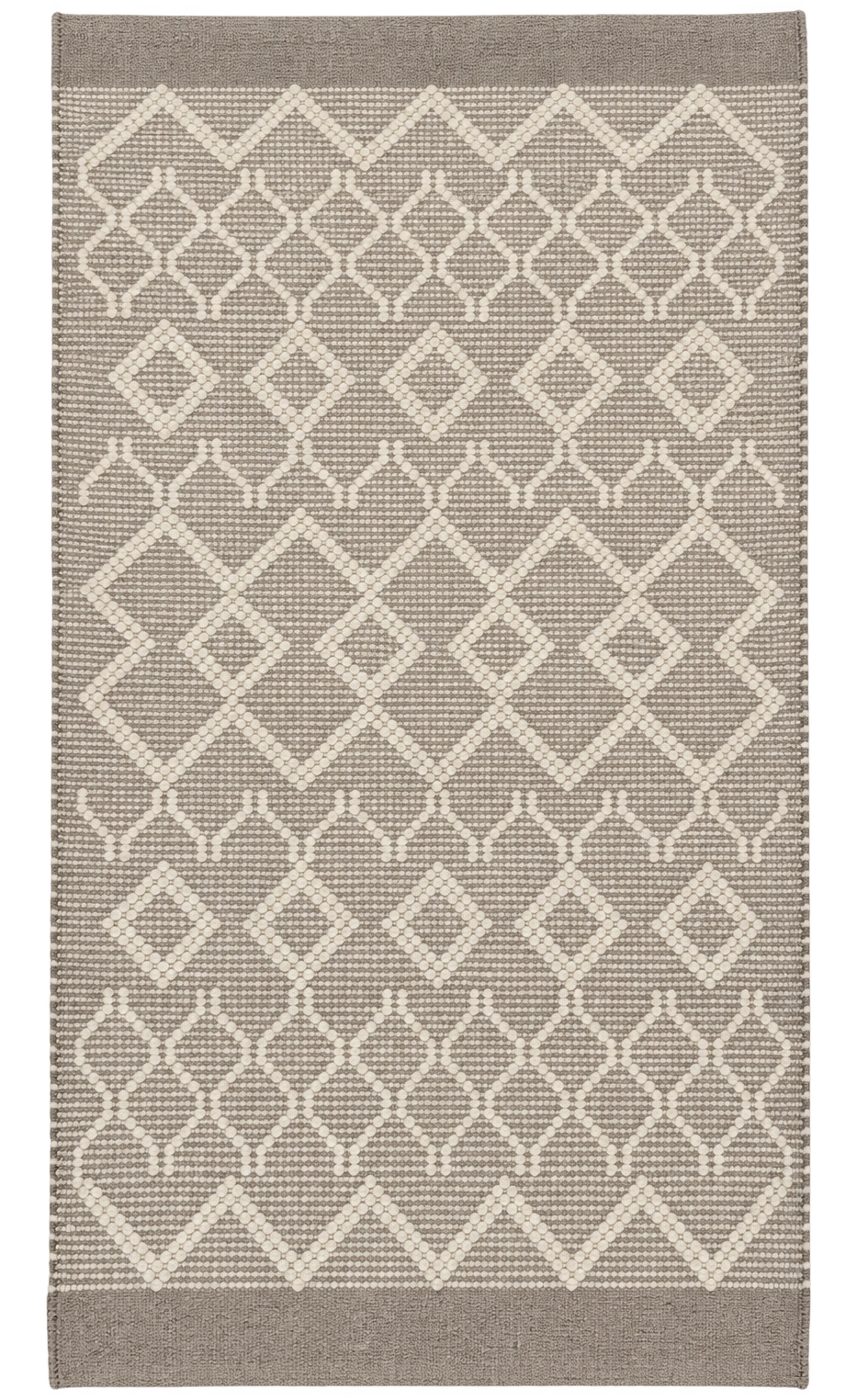 Handmade Modern Off White And Gray Kilim