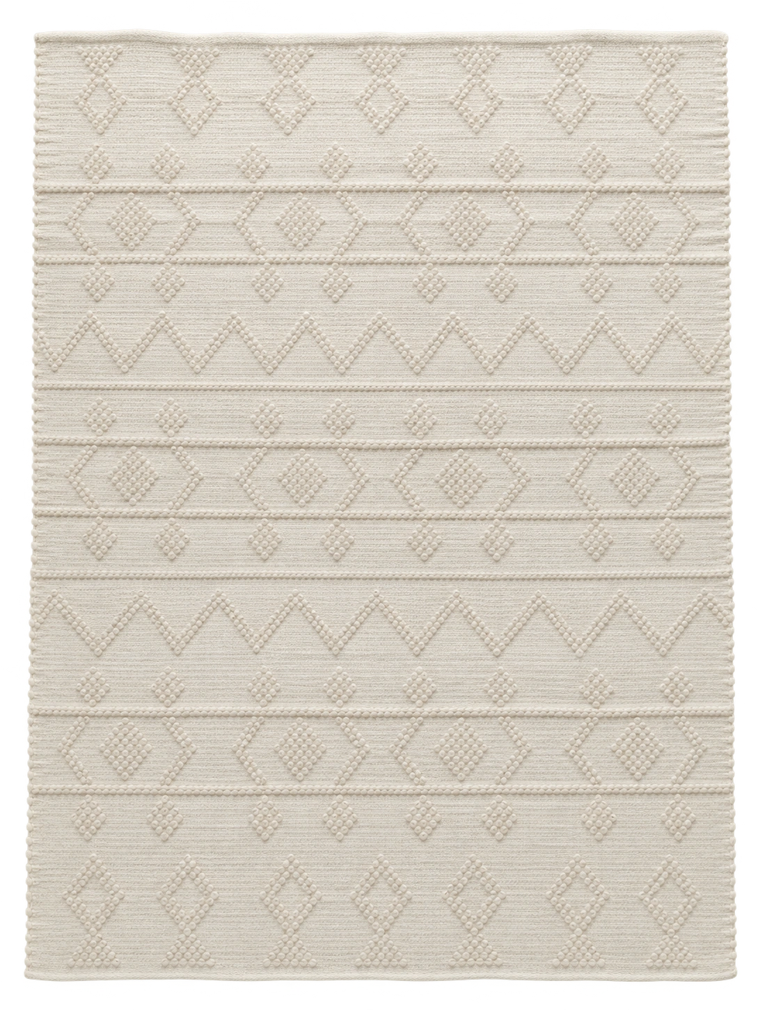 Handmade Modern White Cotton Kilim