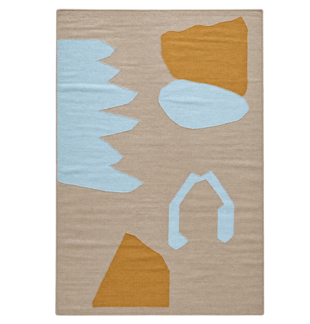 Handmade Modern Based Beige, Off White And Brown