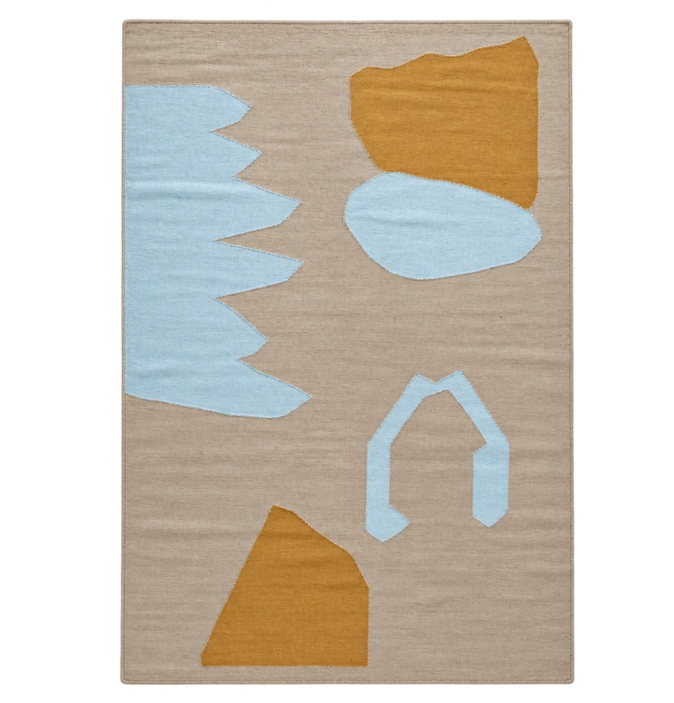 Handmade Modern Based Beige, Off White And Brown