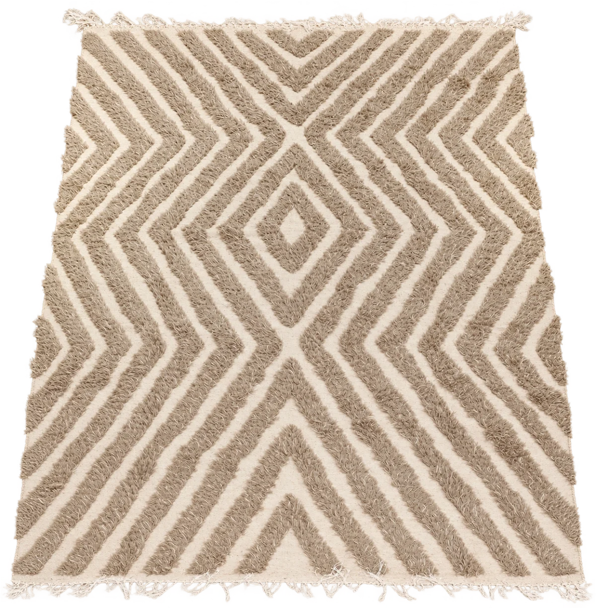 Handmade Modern Off White And Beige Kilim
