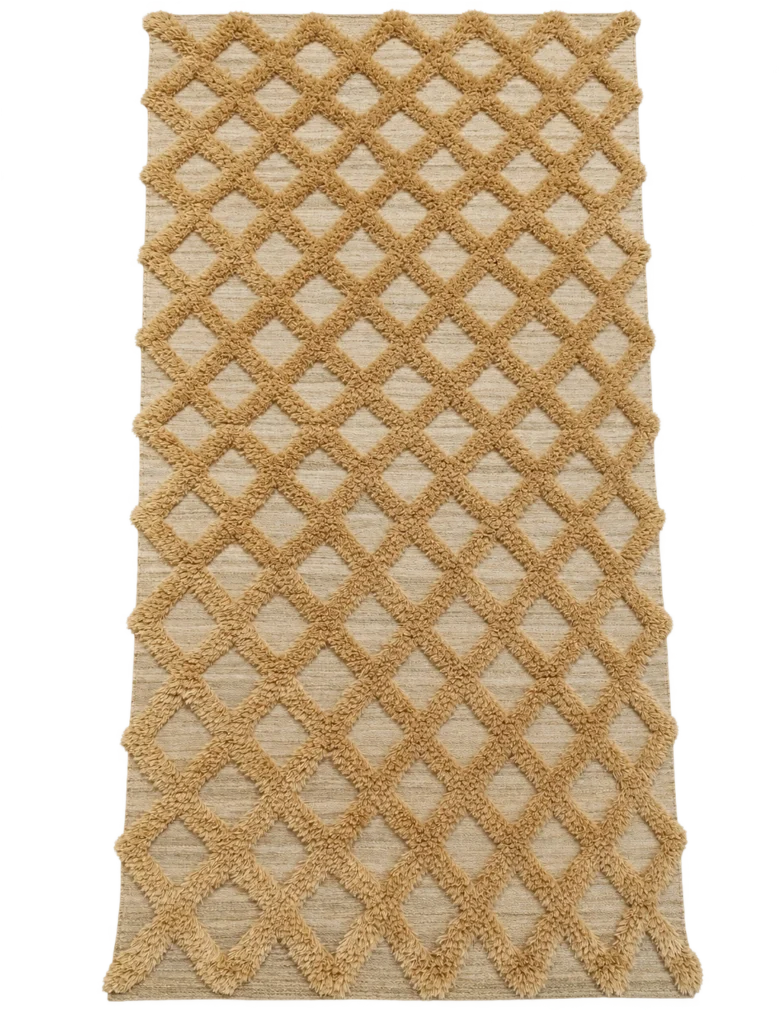 Handmade Modern Golden Kilim