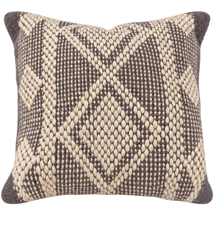 Handmade Modern Off White Purple Cushion