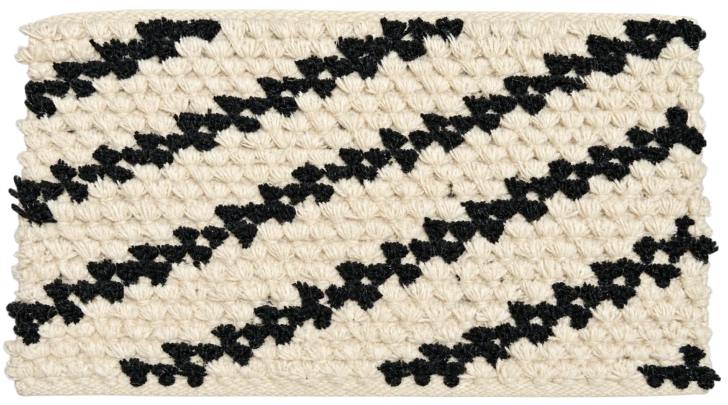 Handmade Modern Off White And Black Door Mat