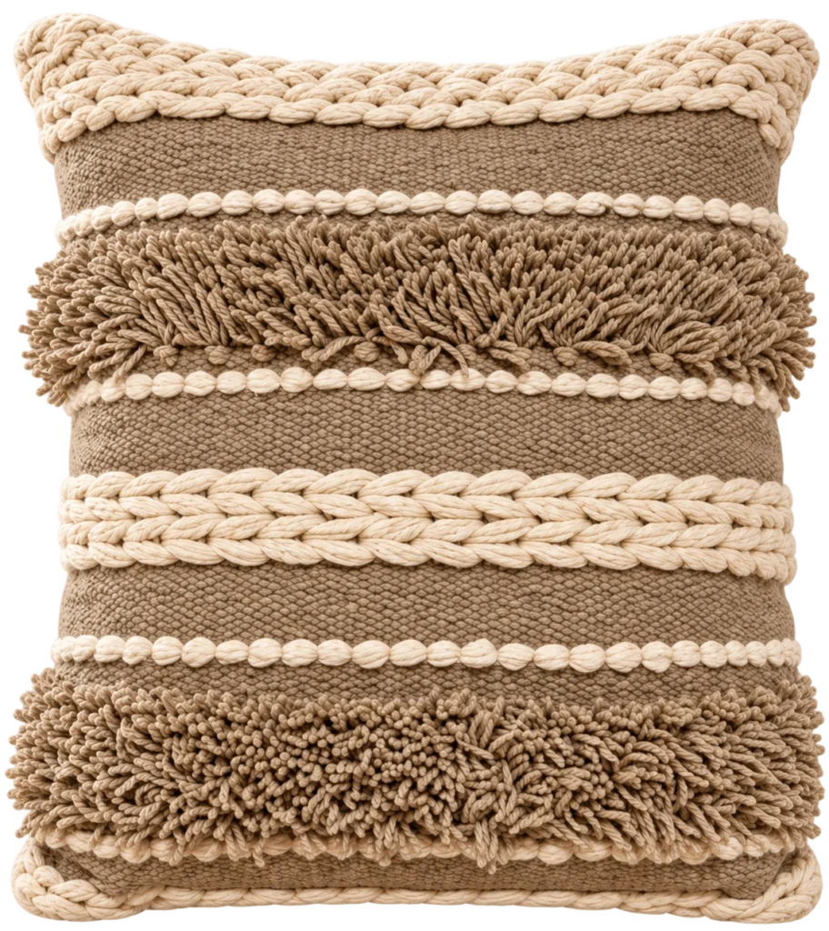 Handmade Modern Off White And Beige Cushion