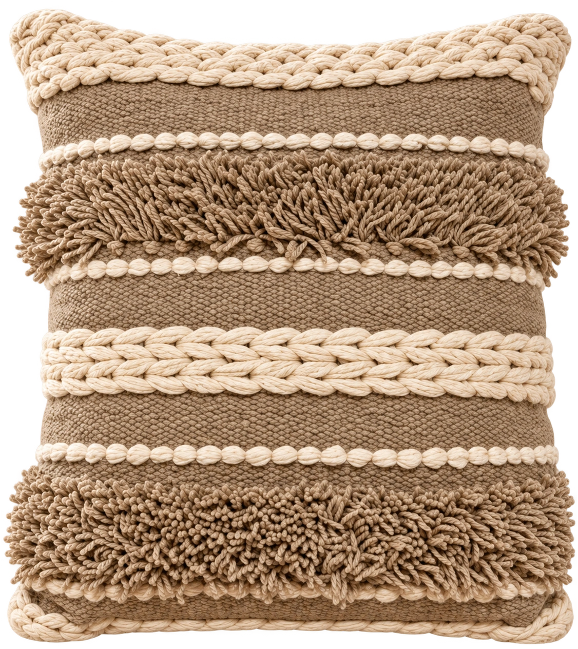 Handmade Modern Off White And Beige Cushion