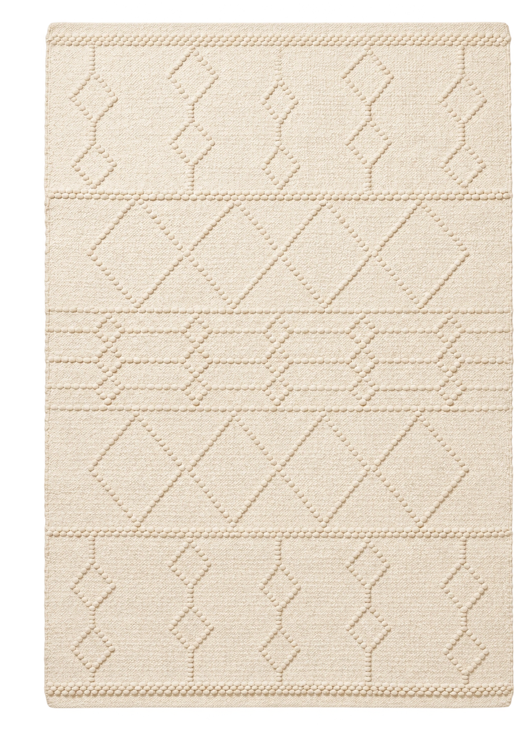 Handmade Modern White Cotton Kilim