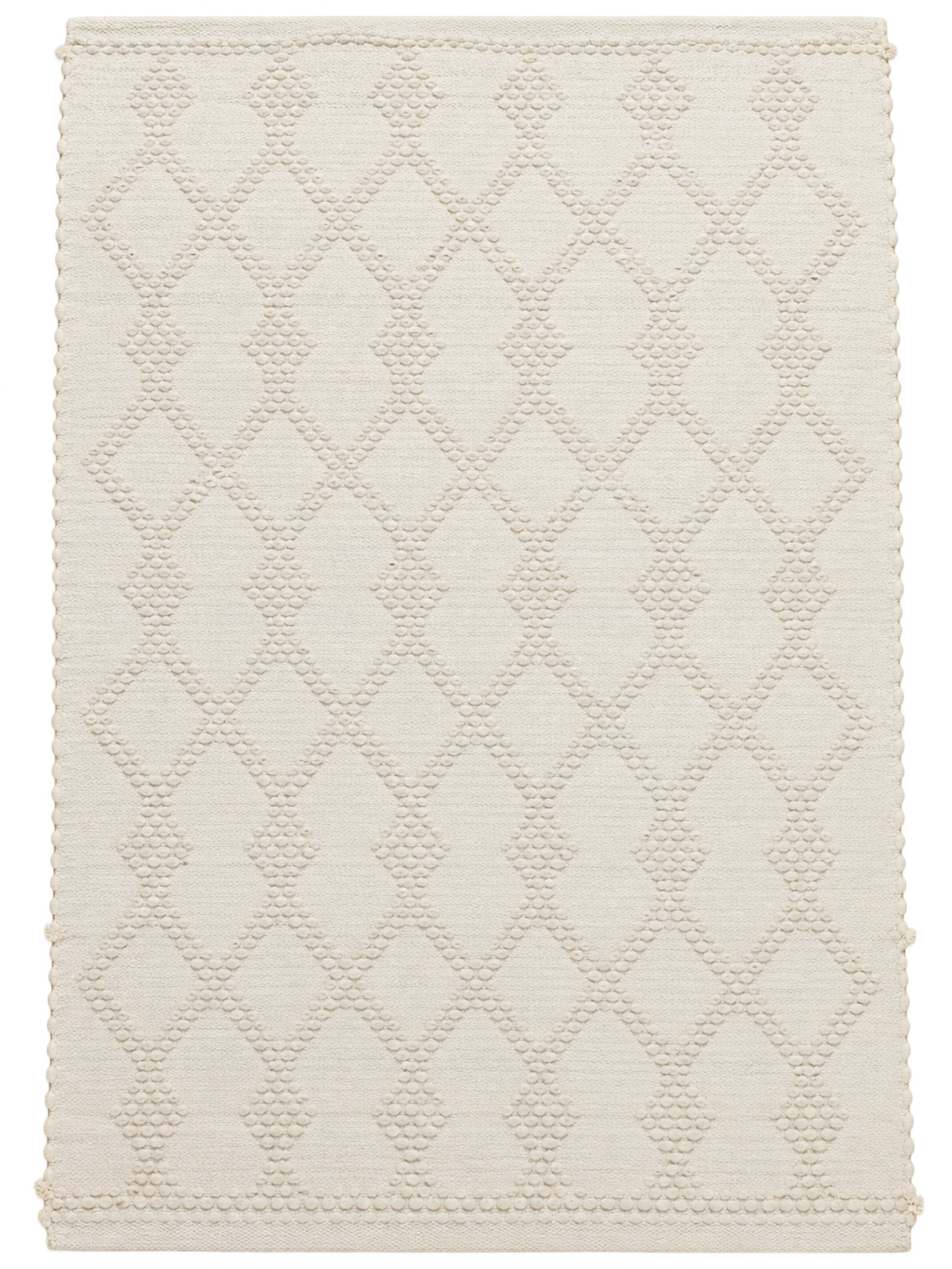 Handmade Modern Off White Cotton Kilim