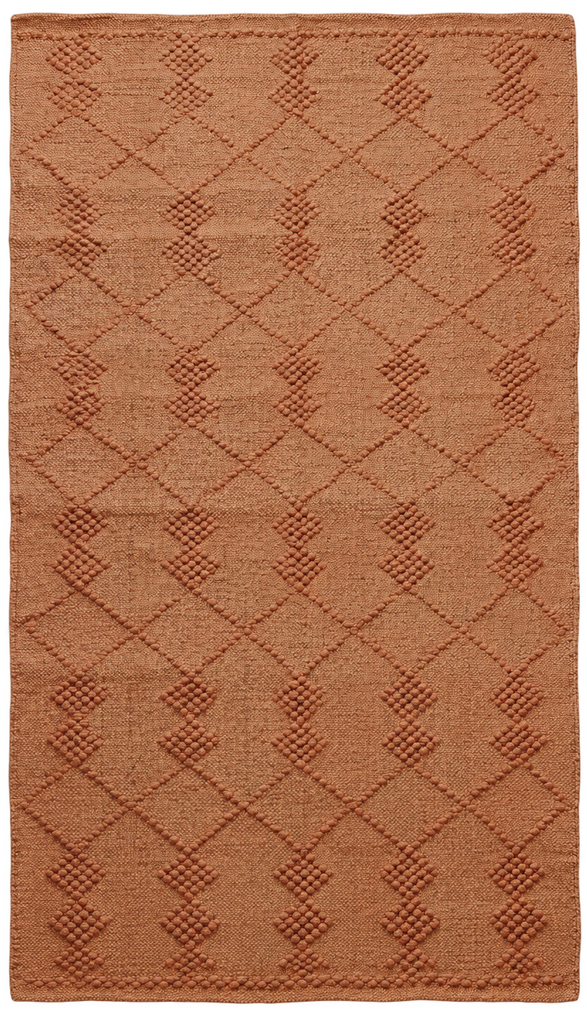 Handmade Modern  Brown Cotton Kilim