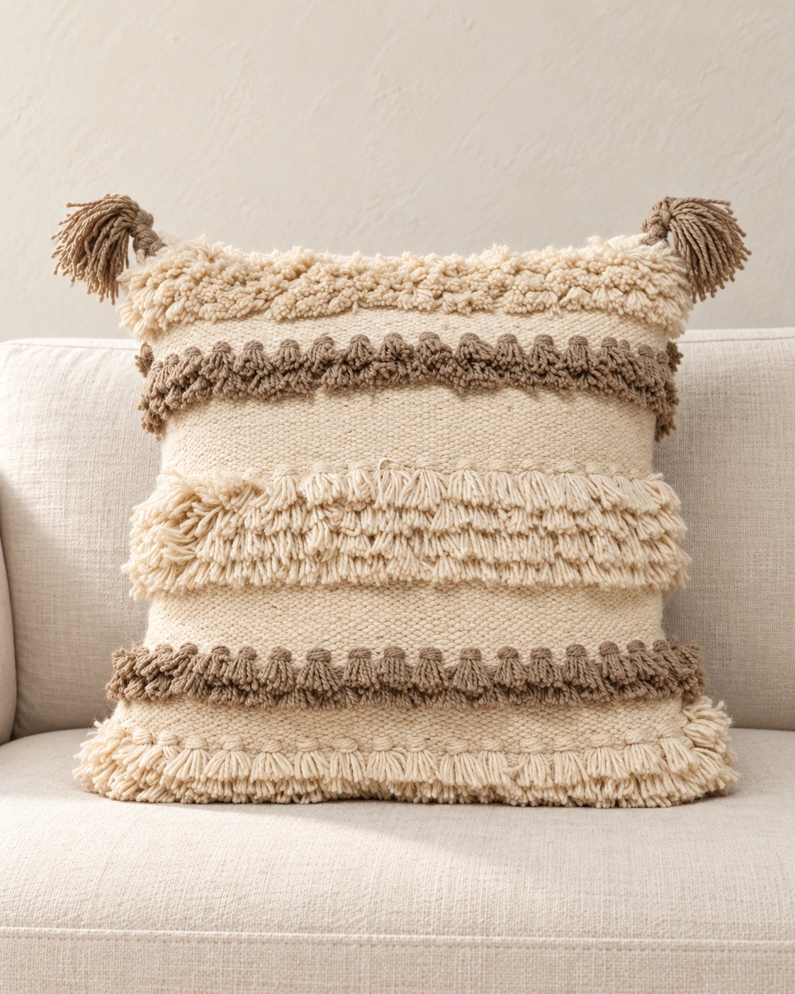 Handmade Modern Off white Cushion