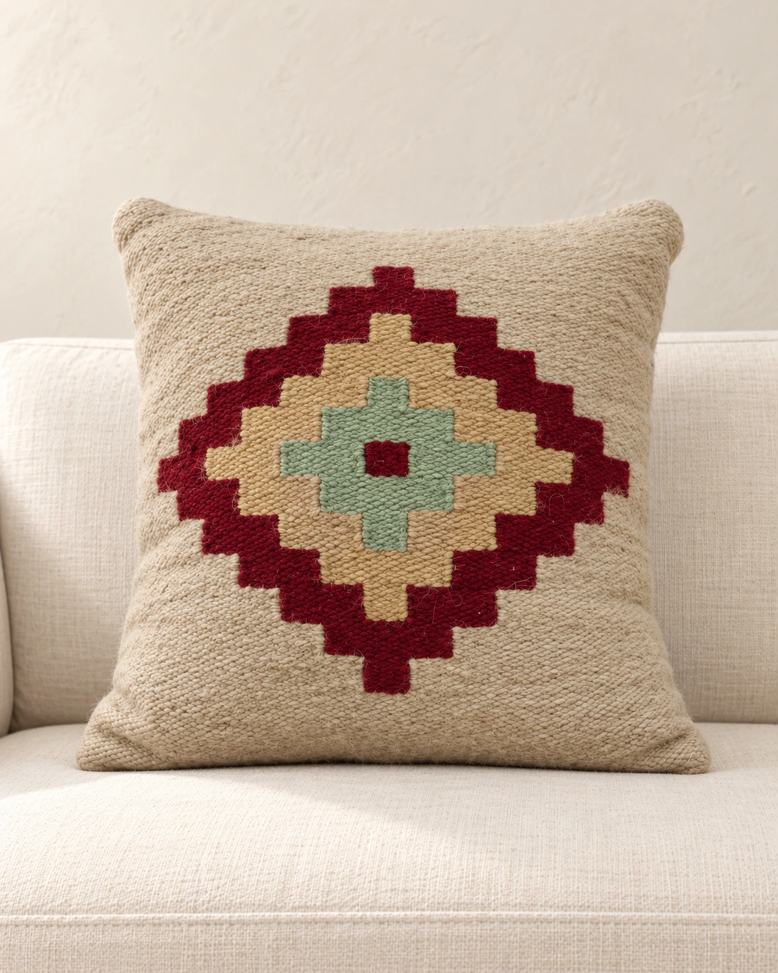 Handmade Modern Off White Cushion